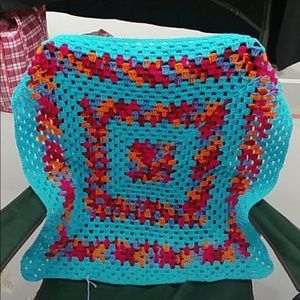 Ocean Coral Blast Crocheted Lap throw